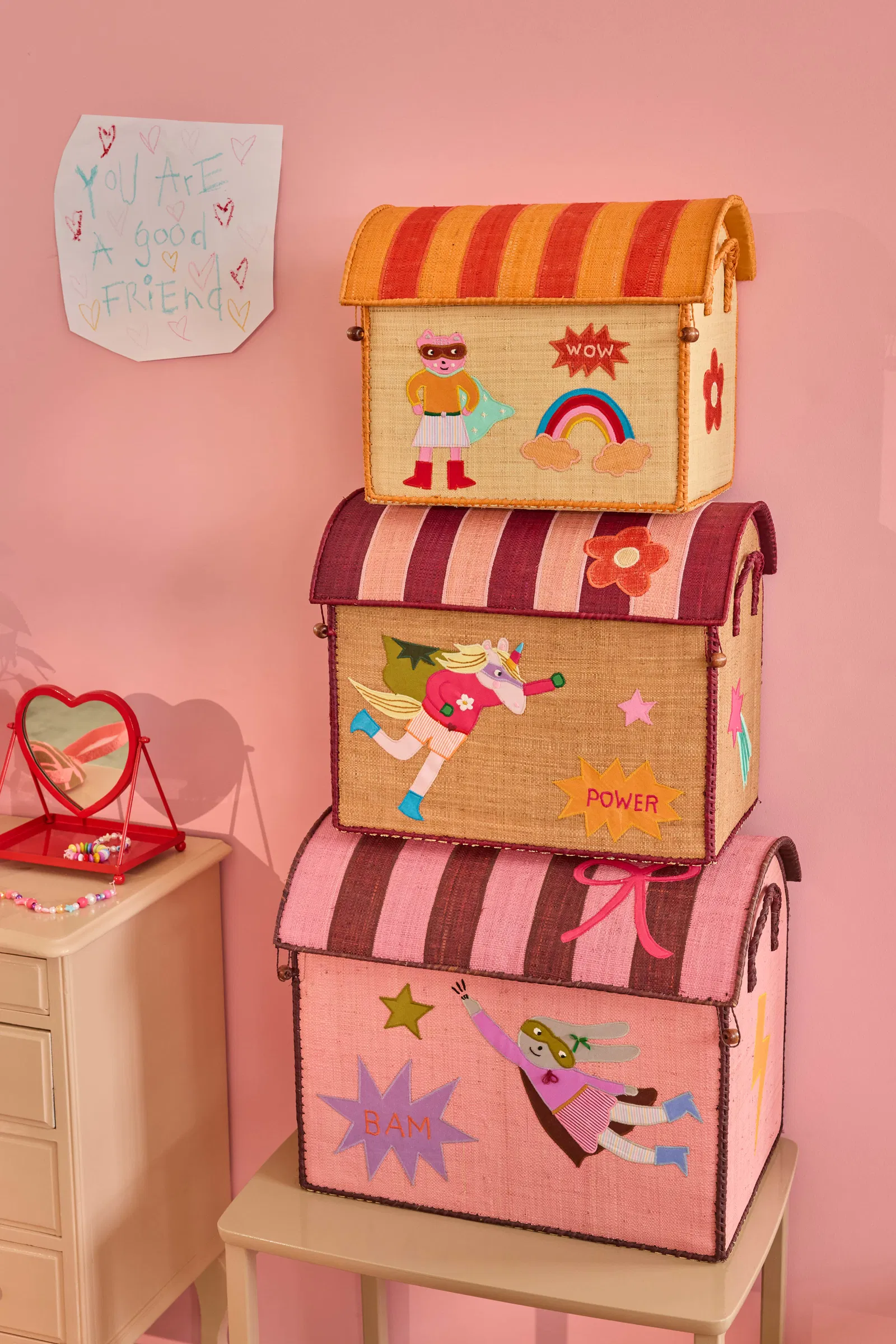 Rice: Klein raffia opberg huis - Hero thema Roze BSHOU-SHEROI Rice: Klein raffia opberg huis - Hero thema Roze BSHOU-SHEROI