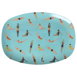 Rice: Rechthoekig Melamine Bord - Retro Swimster Print MELPL-RESW