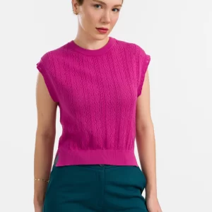 LaLamour: Knitwear Pippa Top | Fuchsia