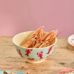 RICE: Medium melamine kom - New Lobster Print MELBW-NLOBS
