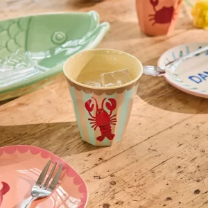 RICE: Medium melamine beker - New Lobster Print MELCU-NLOBS