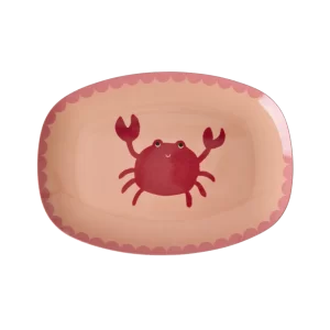 Rice: Klein Rechthoekig Melamine Bord - Crab Print MELCP-RECCRAB