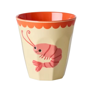 RICE: Medium melamine beker - New Shrimp Print MELCU-NSHR