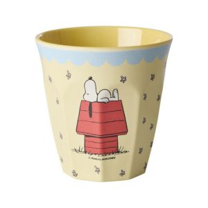 RICE: Medium melamine beker - Snoopy Print | Cream MELCU-SNOOPCR