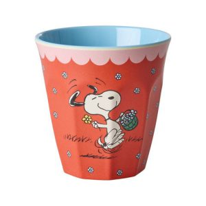 RICE: Medium melamine beker - Snoopy Print | Red MELCU-SNOOPR