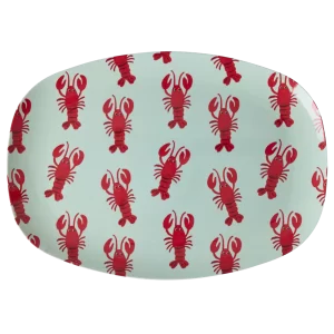 Rice: Rechthoekig Melamine Bord - New Lobster Print MELPL-NLOBS