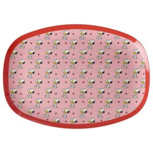 Rice: Rechthoekig Melamine Bord - Snoopy Print | Roze MELPL-SNOOPI