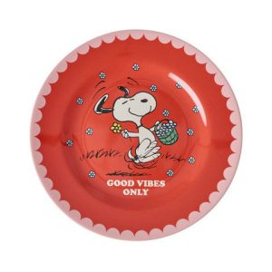 Rice: Rond Melamine lunch bord - Snoopy print | Red MESPL-SNOOPR