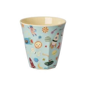 RICE: Medium melamine beker - Dogs in Space print MELCU-DSPA