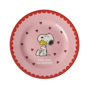 Rice: Rond Melamine lunch bord - Snoopy print | Pink MESPL-SNOOPI