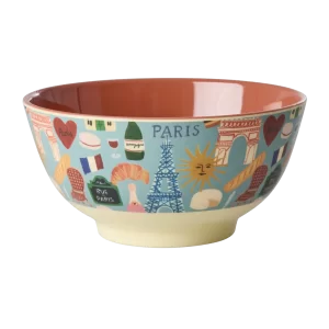 RICE: Medium melamine kom - Paris Mon Amour print MELBW-PAMOA