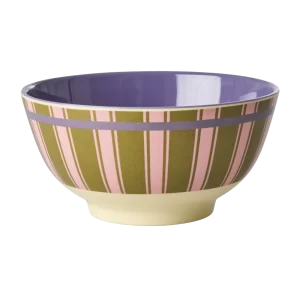 RICE: Medium melamine kom - Stripe Delight print MELBW-STRID